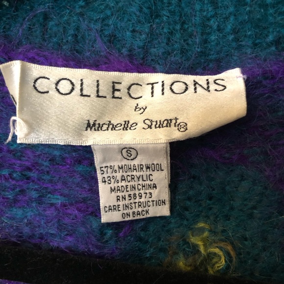 S Mohair Rainbow Cardigan 80s Vintage - Picture 7 of 8